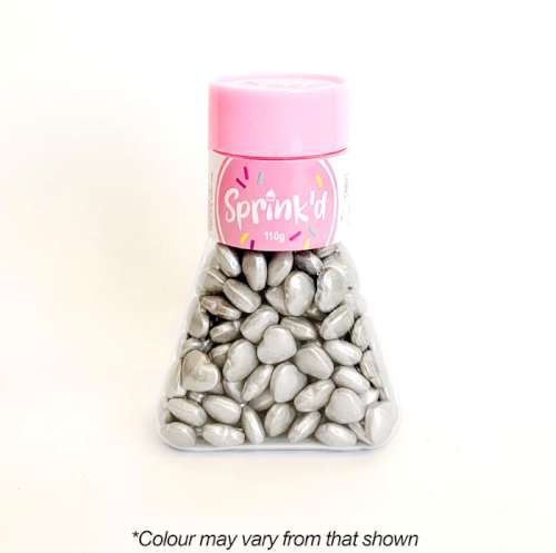 Sprink'd Sprinkles - Hearts Silver - Click Image to Close